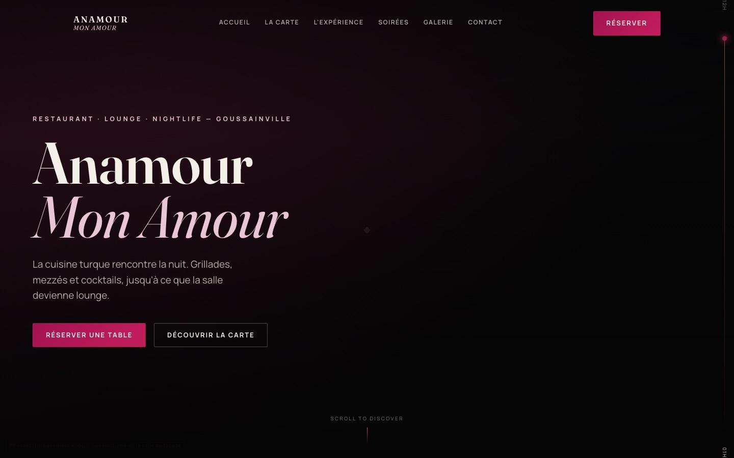 Aperçu de la page d'accueil du site Anamour Mon Amour